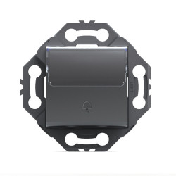 Sonnette de porte avec porte-étiquette Gris Alu NORVIKA