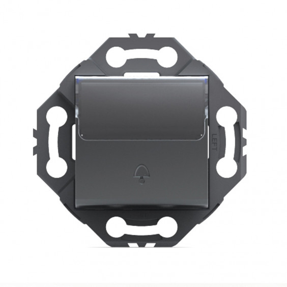Sonnette de porte avec porte-étiquette Gris Alu NORVIKA