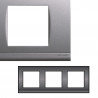 Plaque Triple Horizontale Entraxe 71mm Gris alu NORVIKA