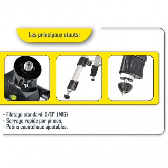 Trépied pour laser en croix