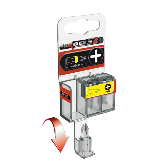 Jeu de 3 Embouts Cruciforme PH2 x25mm FEROCE