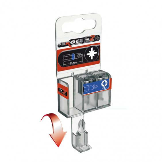 Jeu de 3 Embouts Pozidriv PZ2 x25mm FEROCE