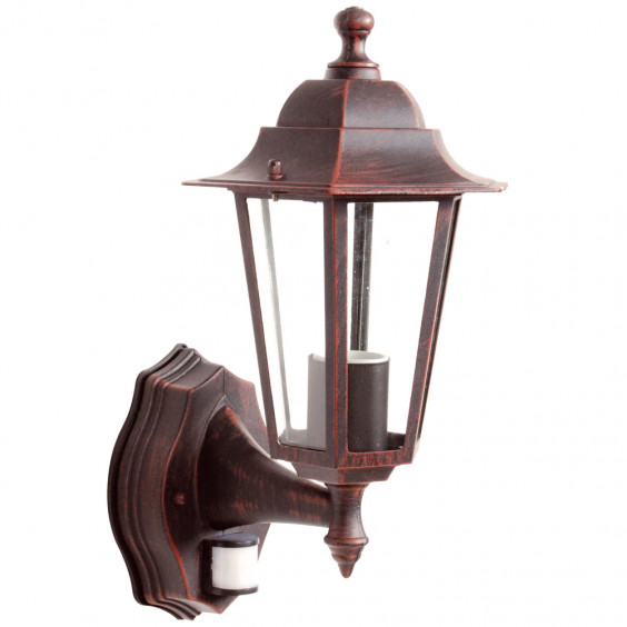 Applique Extérieure + Détecteur 60W E27 Fonte Rouille LOAN