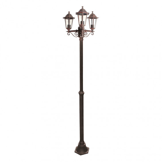 Lampadaire Extérieur 3 Têtes 3x60W E27 Fonte Rouille LOAN
