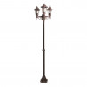 Lampadaire Extérieur 3 Têtes 3x60W E27 Fonte Rouille LOAN