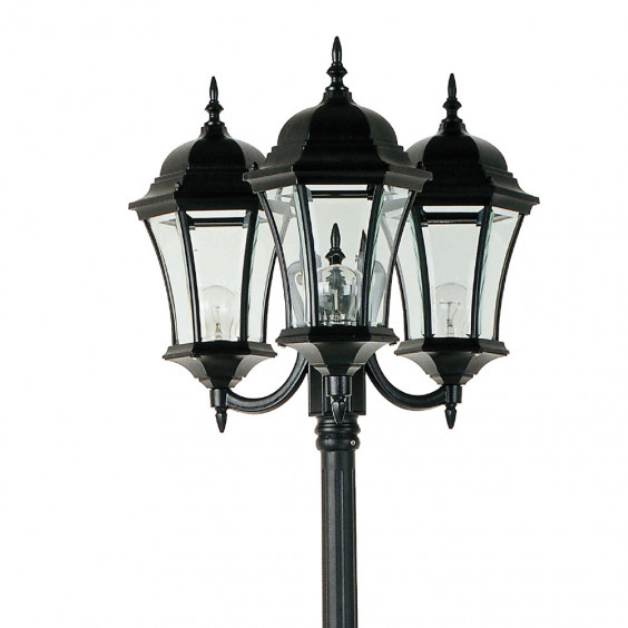 Lampadaire Extérieur 3 Têtes 3x100W E27 Fonte Noir ADELA