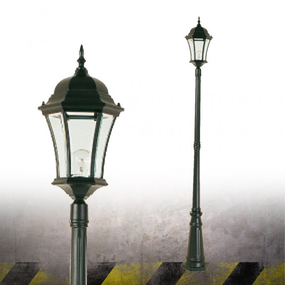 Lampadaire 1 Tête 6 Faces Noir - INITIALIS