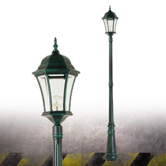 Lampadaire 1 Tête 6 Faces Vert - INITIALIS