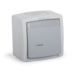 Interrupteur Sonnette Etanche Extérieur Bouton Poussoir avec Voyant + Porte Etiquette ONALP