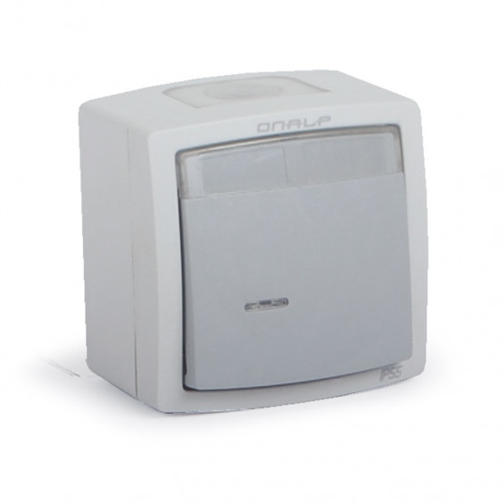 Interrupteur Sonnette Etanche Extérieur Bouton Poussoir avec Voyant + Porte Etiquette ONALP