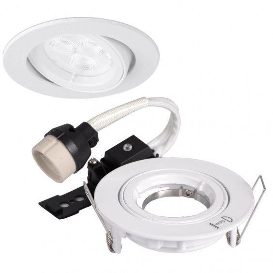 Spot encastré orientable rond blanc