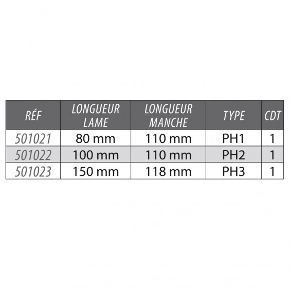 Tournevis Cruciforme Lame Traversante PH2x100mm KARX