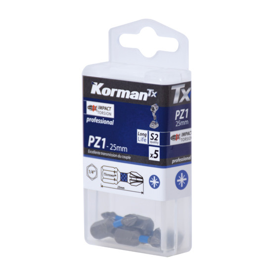 Jeu de 5 embouts PZ1 Torsion professional