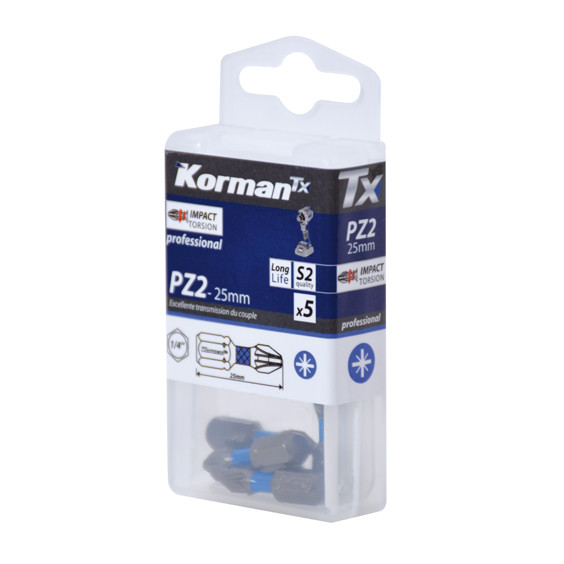 Jeu de 5 embouts PZ2 Torsion professional