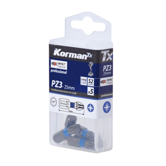 Jeu de 5 embouts PZ3 Torsion professional