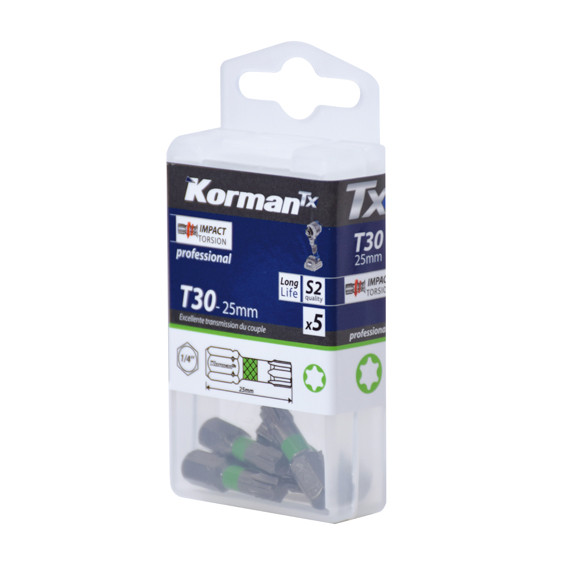 Jeu de 5 embouts T30 Torsion professional
