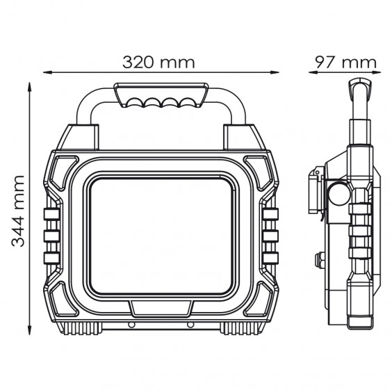 Projecteur chantier 60W - câble 3m + 2x2P+T + prise USB