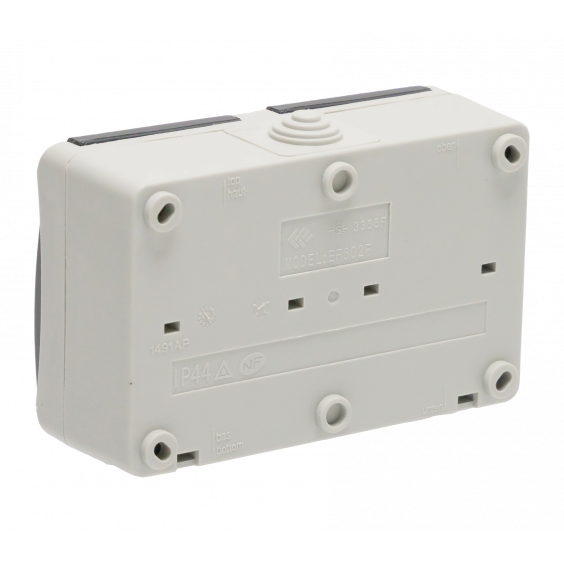Double Prise Etanche 2P+T 16A IP54 Gris NALTO
