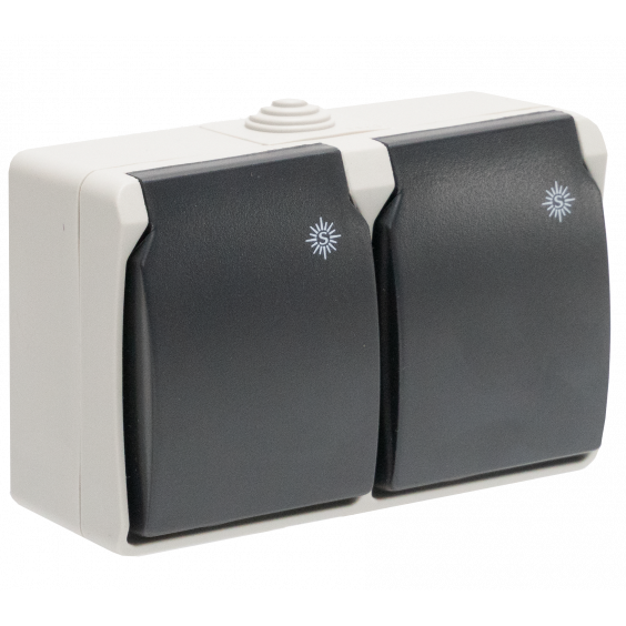 Double Prise Etanche 2P+T 16A IP54 Gris NALTO