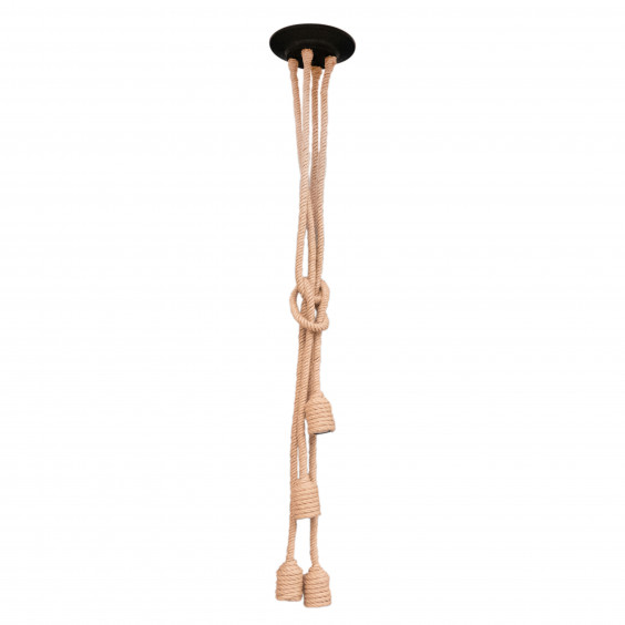 Suspension Corde en Lin 4 Lampes 60W E27 120cm CREALYS