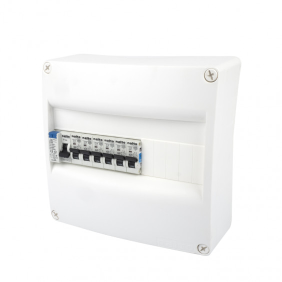 Tableau Électrique Pré Équipé 1 rangée 1 ID 63A + 6 Disjoncteurs NALTO