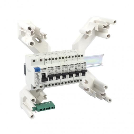 Tableau Électrique Pré Équipé 1 rangée 1 ID 63A + 6 Disjoncteurs NALTO