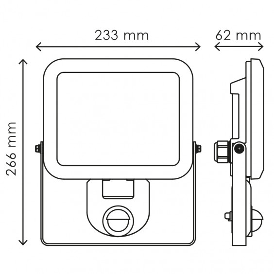 Projecteur LED extra-plat 30W + détecteur CREALYS