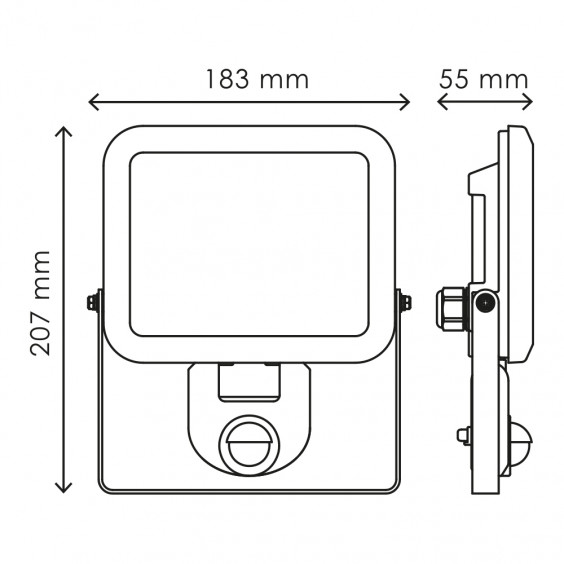 Projecteur LED extra-plat 20W + détecteur  CREALYS