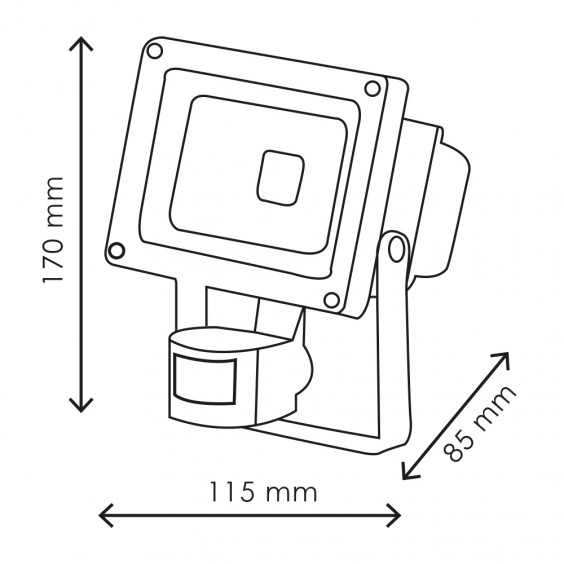 Projecteur LED COB Extérieur 10W Détecteur de Présence WOLTZ