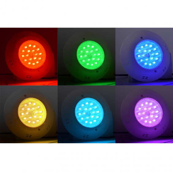 Projecteur Piscine LED 18W en saillie IP68 + Télécommande CREALYS