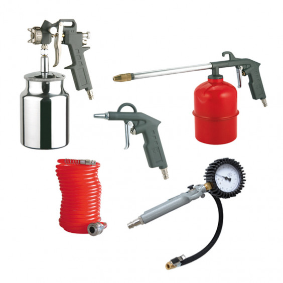 Compresseur Vertical 75L 2.5CV + Kit Pneumatique 5 pièces STEINER
