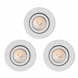 Lot de 3 spots à encastrer LED COB 9W orientable blanc