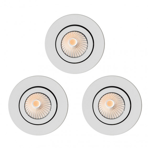 Lot de 3 spots à encastrer LED COB 9W orientable blanc