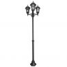 Lampadaire Extérieur 3 Tête 100W E27 Noir