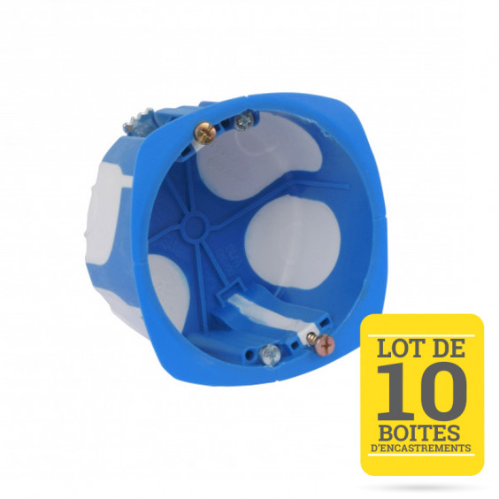 Lot de 10 Boîtes d’Encastrement Simple Étanche à l’Air D67 P40