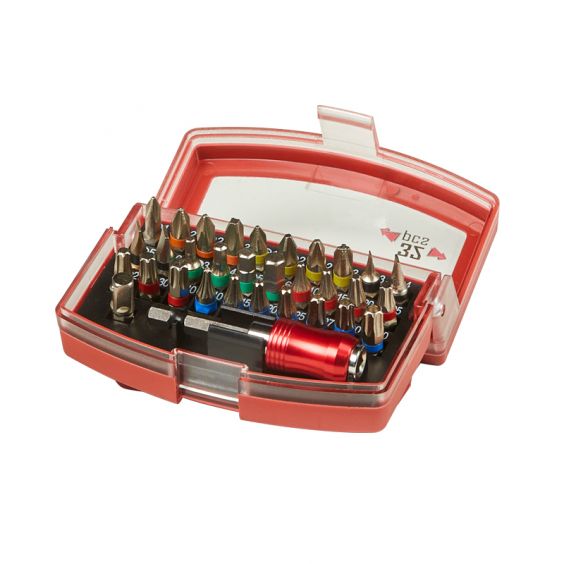 Coffret Embouts de Vissage mixte 32 pièces CR-V + Porte-Embout KARX