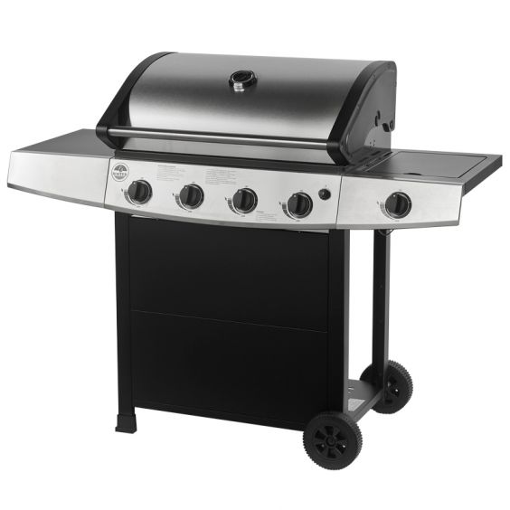 Barbecue Gaz ROSTER 5 Brûleurs dont 1 Latéral - 17.2 KW 1/2 Gril - 1/2 Plancha