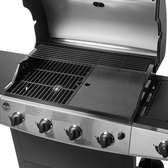 Barbecue Gaz ROSTER 5 Brûleurs dont 1 Latéral - 17.2 KW 1/2 Gril - 1/2 Plancha