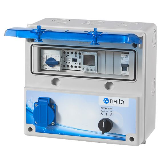 Coffret Electrique Piscine Filtration - Horloge Électronique - Protection Électrique Pompe à Chaleur - 1 Prise - NALTO
