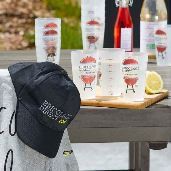 1 Casquette + Pack de 3 Gobelets Réutilisables 25cl Bricolage Direct