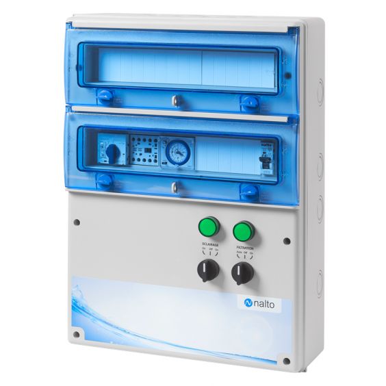 Coffret Electrique Piscine Filtration - Horloge Mécanique -  1 Circuit Eclairage 100W - NALTO