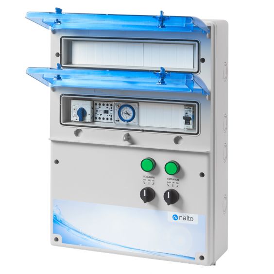 Coffret Electrique Piscine Filtration - Horloge Mécanique -  1 Circuit Eclairage 100W - NALTO