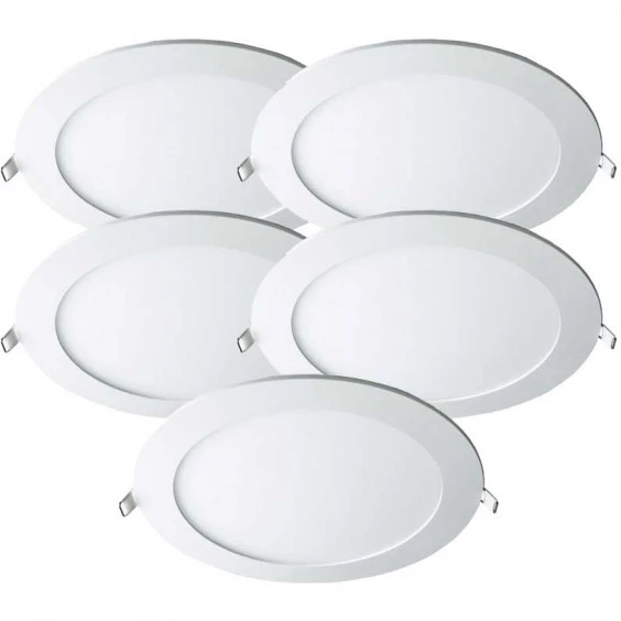 Lot de 5 Spots compact downlight LED 18W blanc neutre