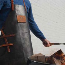 Tablier Barbecue Cuir Marron