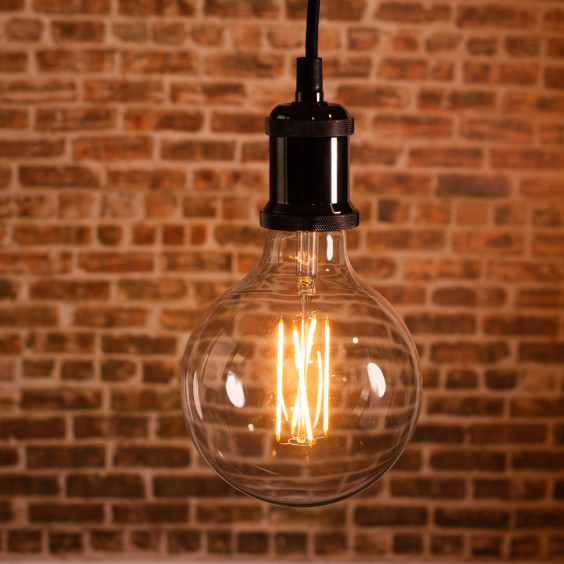 Ampoules LED ronde à filaments E27 4W blanc chaud - Verre transparent - variable