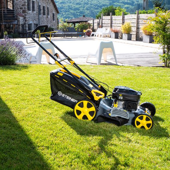 Tondeuse Thermique Tractée 4 en 1 51 cm Mulching 5CV 170cm³ STEINER