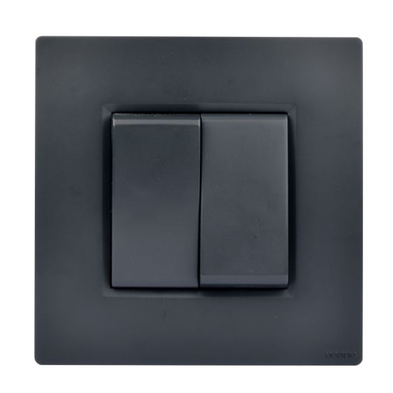Interrupteur Va et Vient + Poussoir 10A Anthracite NOANE