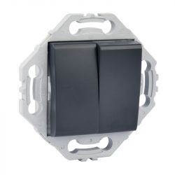 Interrupteur Va et Vient + Poussoir 10A Anthracite NOANE