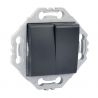 Interrupteur Va et Vient + Poussoir 10A Anthracite NOANE