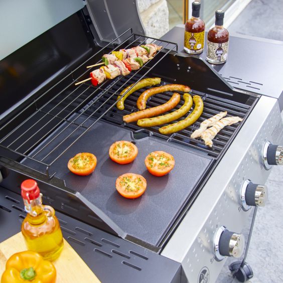 Barbecue Gaz 3 Brûleurs Plancha + Grille offerte ROSTER